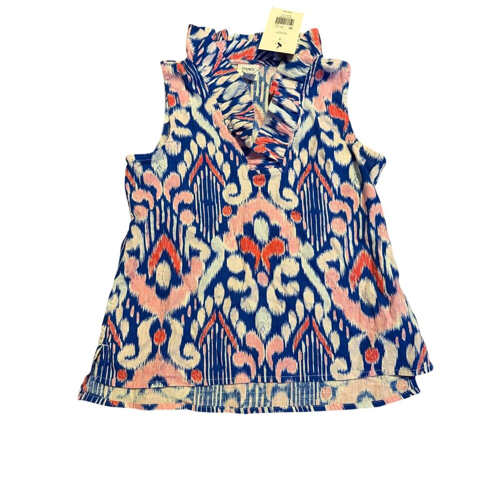 Crown and Ivy Ollie Blue sleeveless top girls small NEW